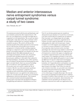 Median and Anterior Interosseous Nerve Entrapment Syndromes Versus Carpal Tunnel Syndrome: a Study of Two Cases