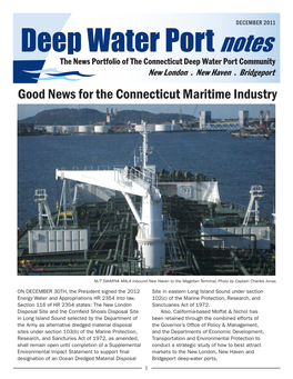 Deep Water Port Notes December, 2011