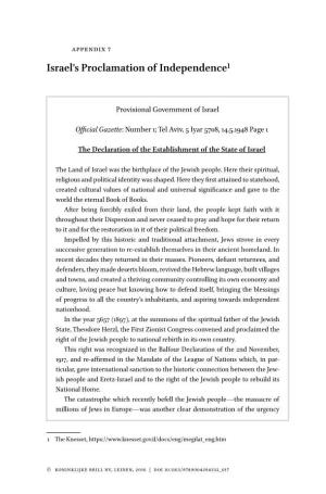 Israel's Proclamation of Independence1