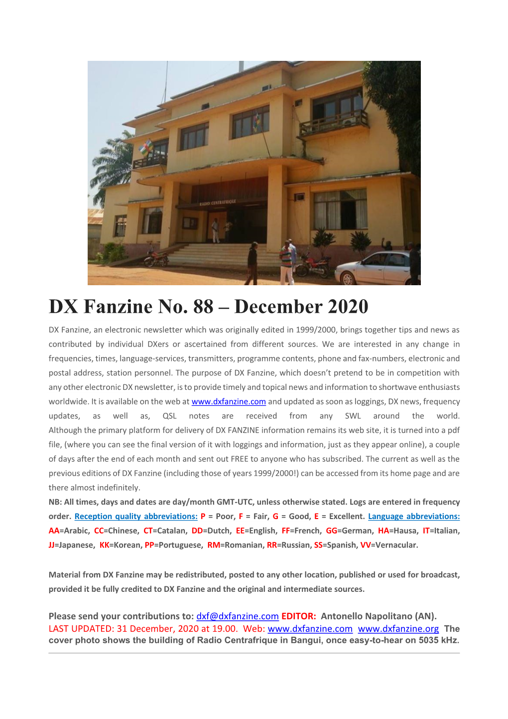 DX Fanzine No. 88 – December 2020