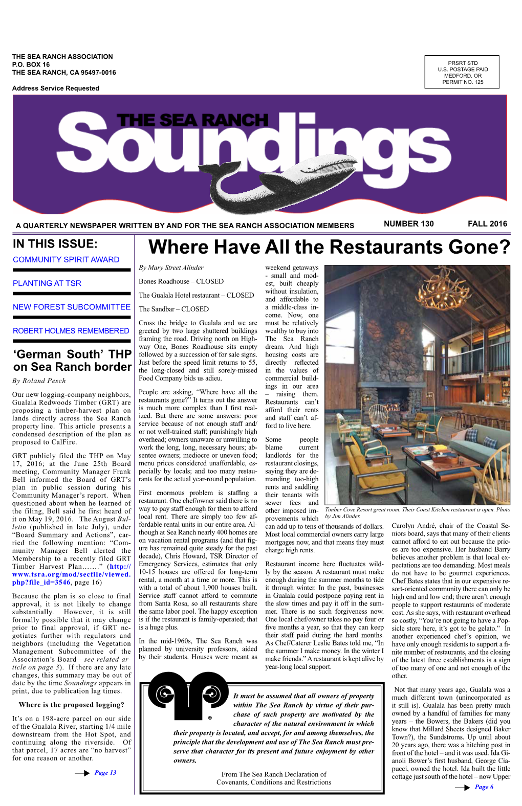 Soundings Appears in Print, Due to Publication Lag Times