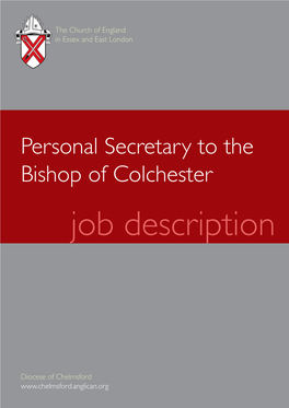 Personal Secretary to the Bishop of Colchester Job Description