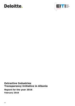 Extractive Industries Transparency Initiative in Albania Report for the Year 2016 February 2018