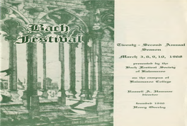 1968 Bach Festival Program