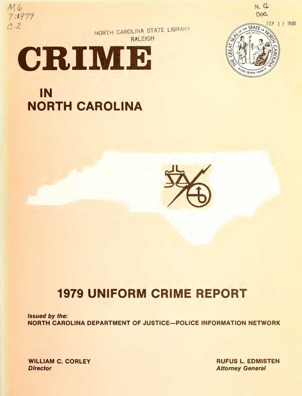 State of North Carolina Uniform Crime Report