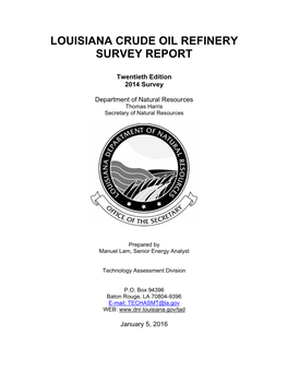Louisiana Crude Oil Refinery Survey Report