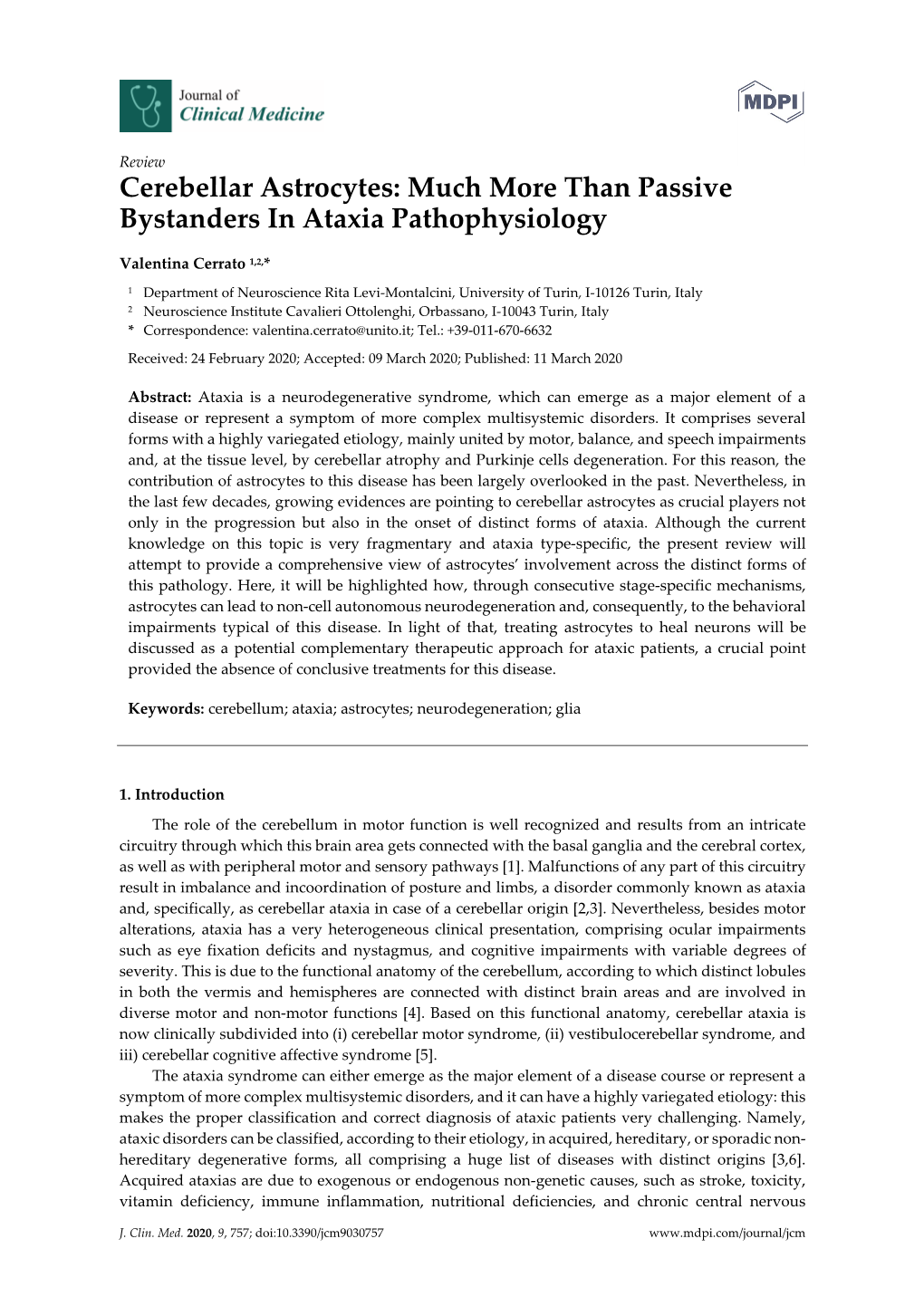 Cerebellar Astrocytes: Much More Than Passive Bystanders in Ataxia Pathophysiology