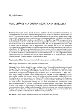 Hugo Chávez Y La Guerra Mediática En Venezuela