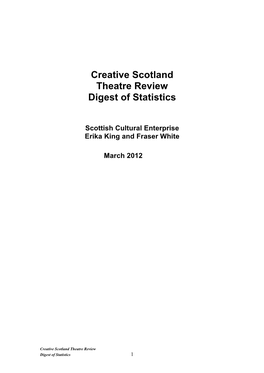 Creative Scotland Theatre Review Digest of Statistics