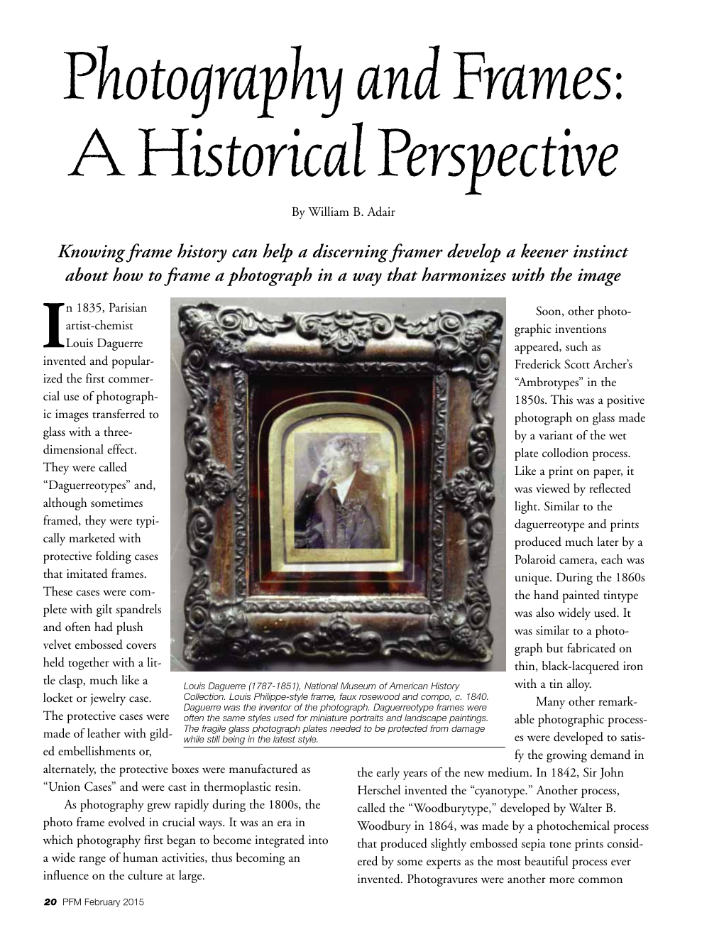 Photography and Frames: a Historical Perspective