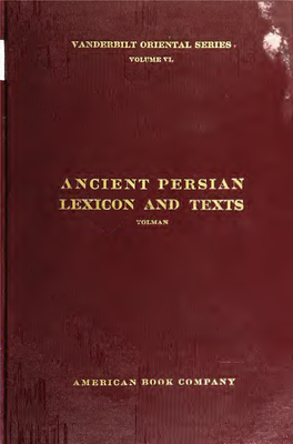 Ancient Persian Lexicon and the Texts of the Achaemenidan Inscriptions
