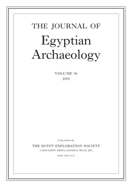 THE JOURNAL of Egyptian Archaeology