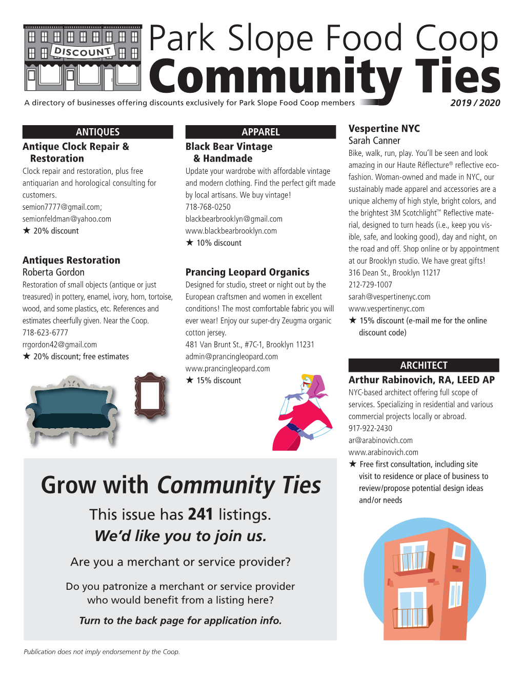 Community Ties Review/Propose Potential Design Ideas And/Or Needs This Issue Has 241 Listings