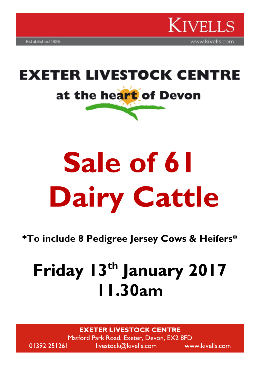 Sale of 61 Dairy Cattle