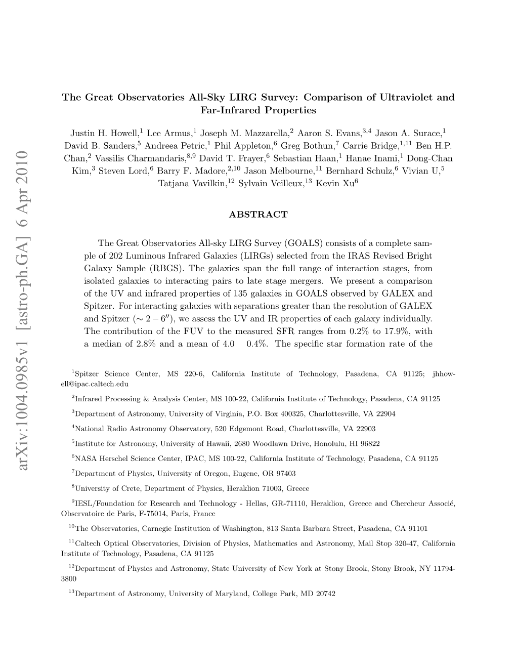 The Great Observatories All-Sky LIRG Survey: Comparison of Ultraviolet