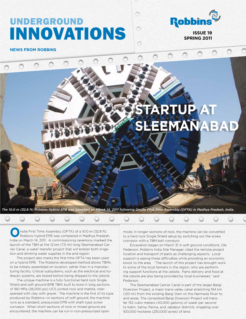 INNOVATIONS SPRING 2011 News from Robbins