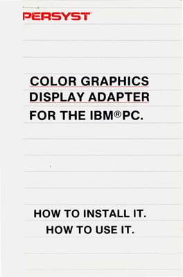 Color Graphics Display Adaptor