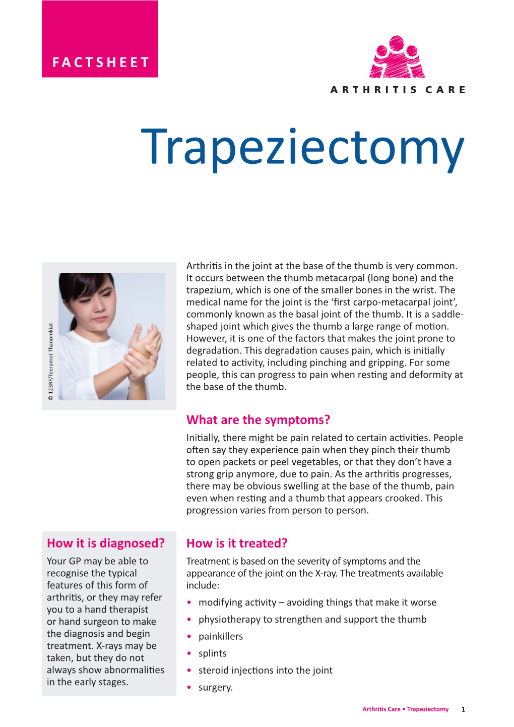 Trapeziectomy Factsheet