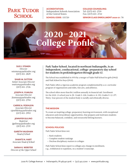 2020–2021 College Profile