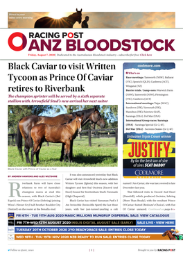 Black Caviar to Visit Written Tycoon As Prince of Caviar Retires to Riverbank | 2 | Friday, August 7, 2020