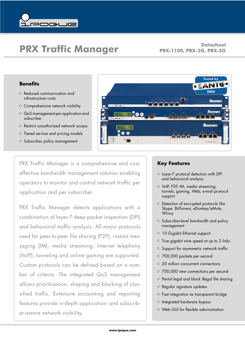 PRX-1100, -2G, -5G Datasheet