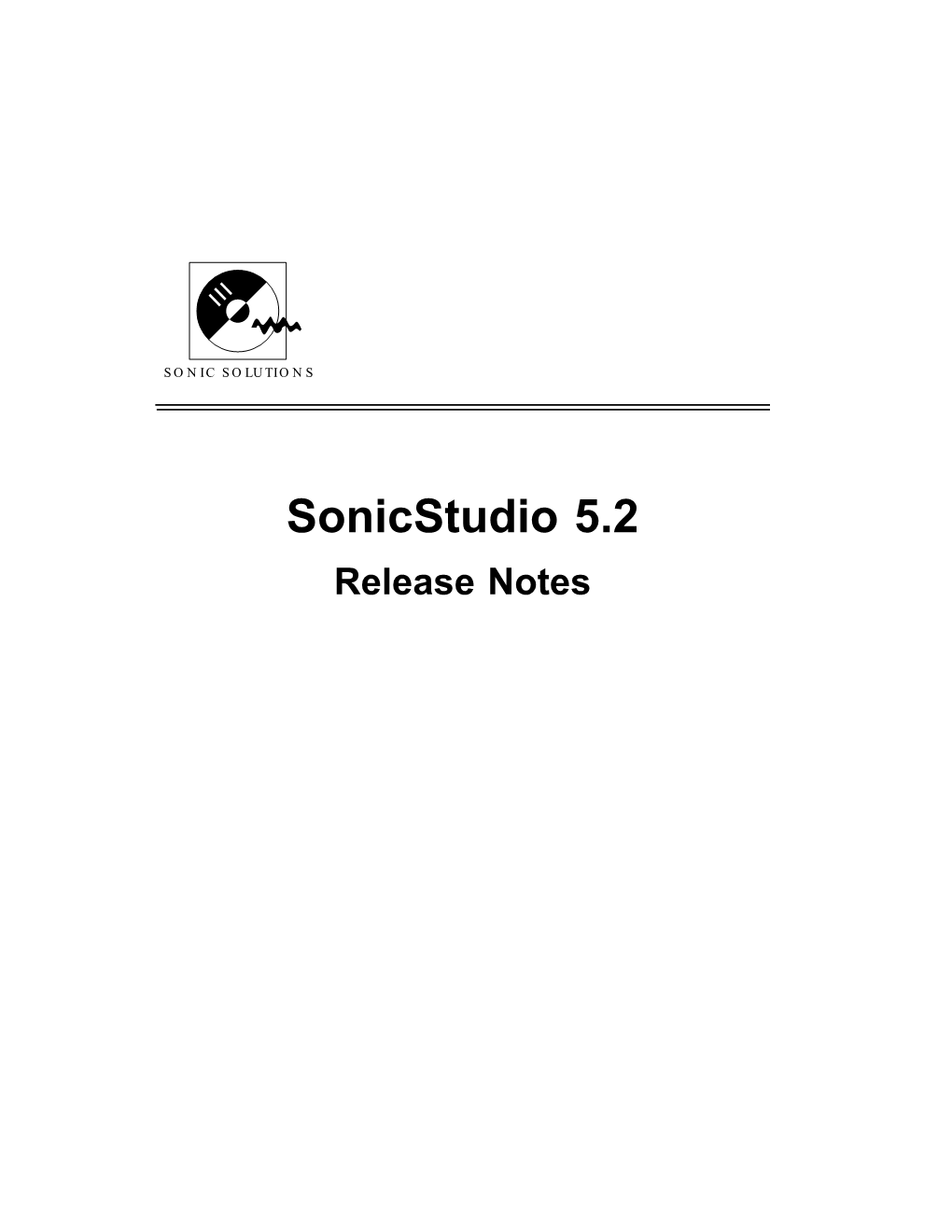 Sonicstudio 5.2 Release Notes