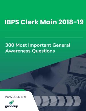300 Expected General Awareness Questions for IBPS Clerk