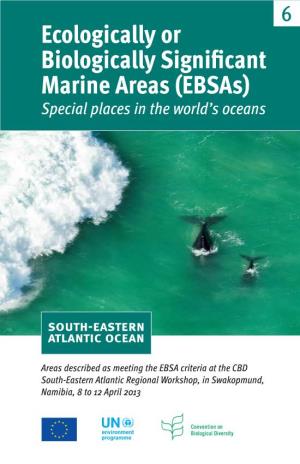 Ecologically Or Biologically Significant Marine Areas (Ebsas) Special Places in the World’S Oceans