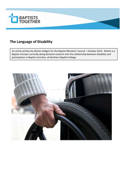The Language of Disability