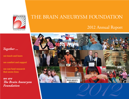 2012 Brain Aneurysm Foundation Annual Report