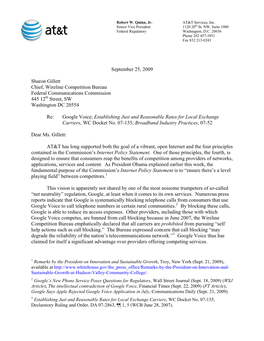 Questions from FCC Letter to AT&T Re: Google Voice