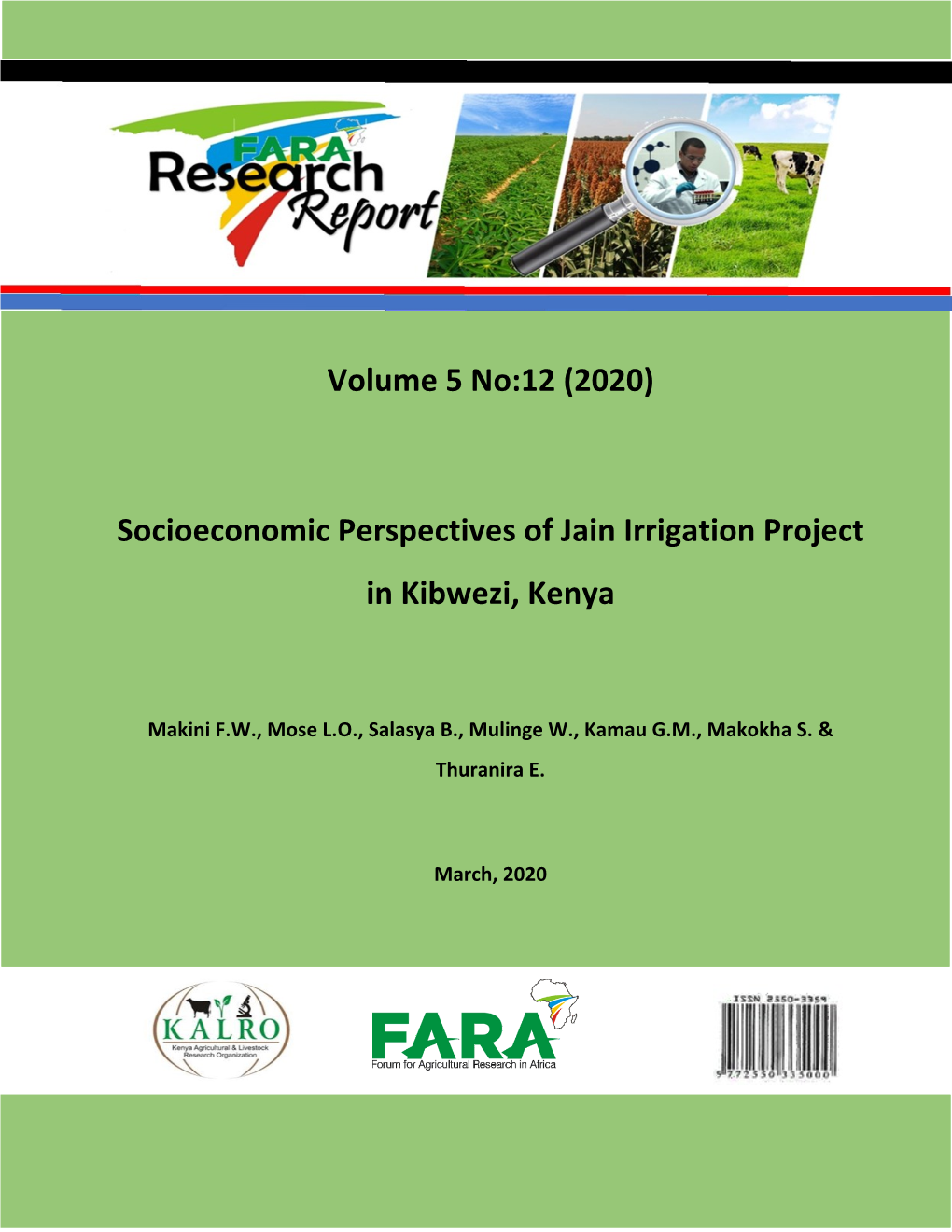 Socio-Economic Impacts of a Drip Irrigation Project in Kibwezi, Kenya