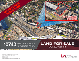 Land for Sale 10740 Studio City, Ca Zoned C2/ R1