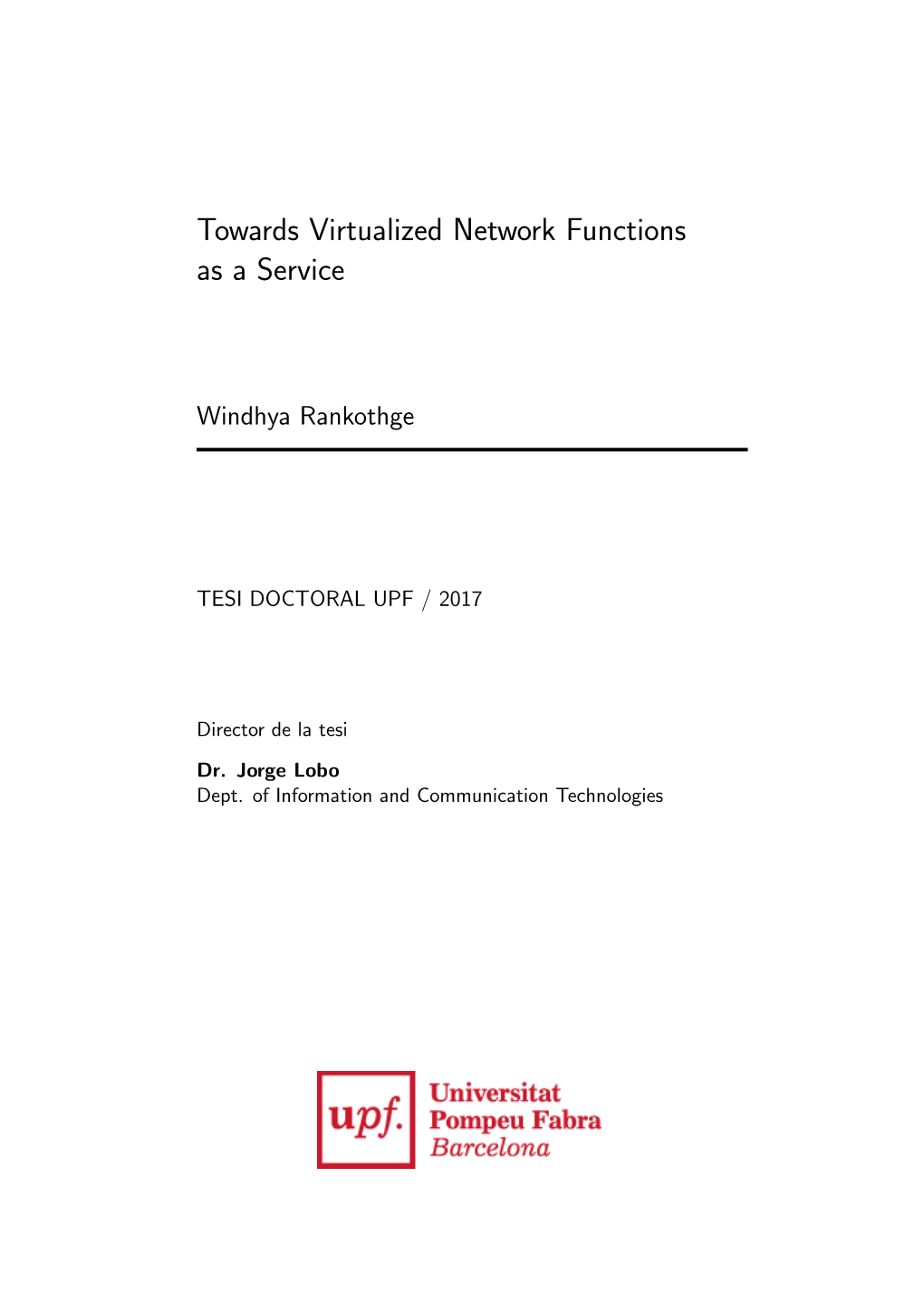 Towards Virtualized Network Functions As a Service