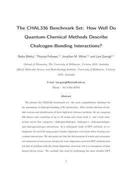 The CHAL336 Benchmark Set: How Well Do Quantum-Chemical Methods Describe Chalcogen-Bonding Interactions?