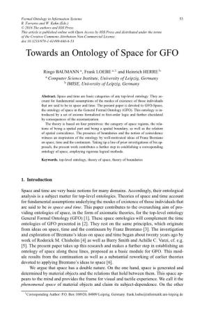 Towards an Ontology of Space for GFO