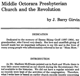 Middle Octorara Presbyterian Church and the Revolution