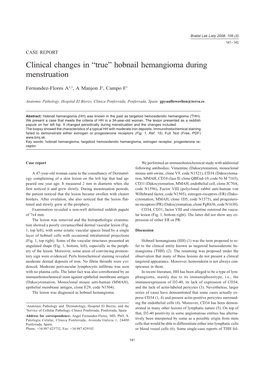 Clinical Changes in “True” Hobnail Hemangioma During Menstruation