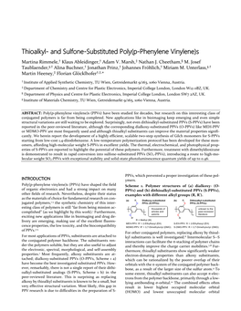 Thioalkyl- and Sulfone-Substituted Poly(P-Phenylene Vinylene)S
