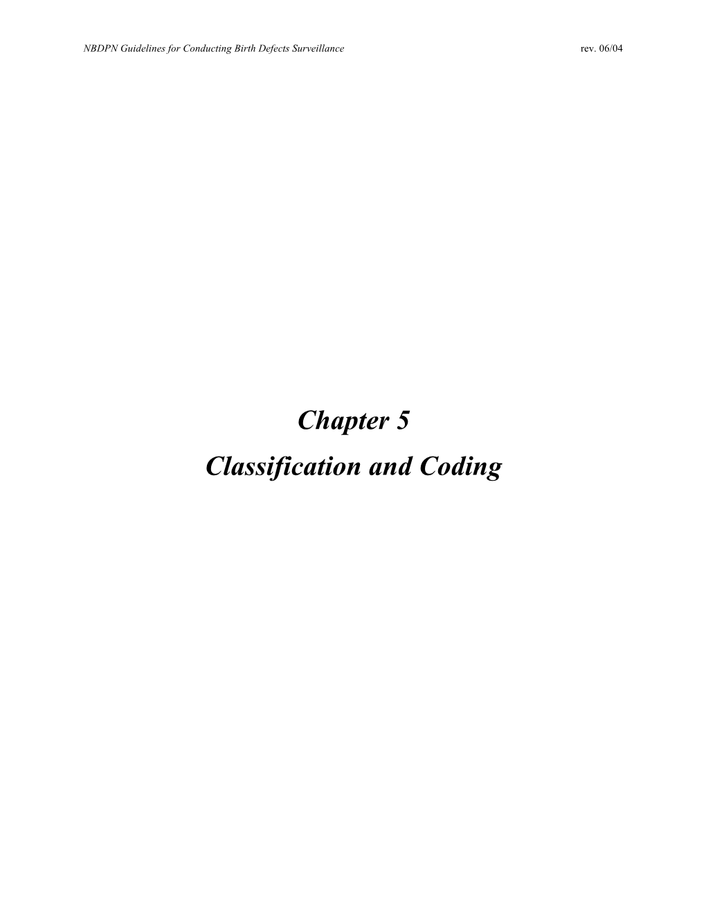 Chapter 5 Classification and Coding