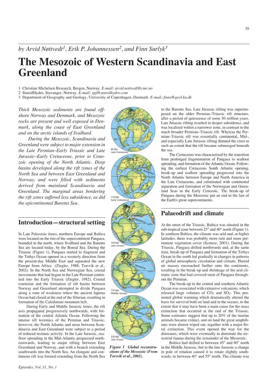 The Mesozoic of Western Scandinavia and East Greenland