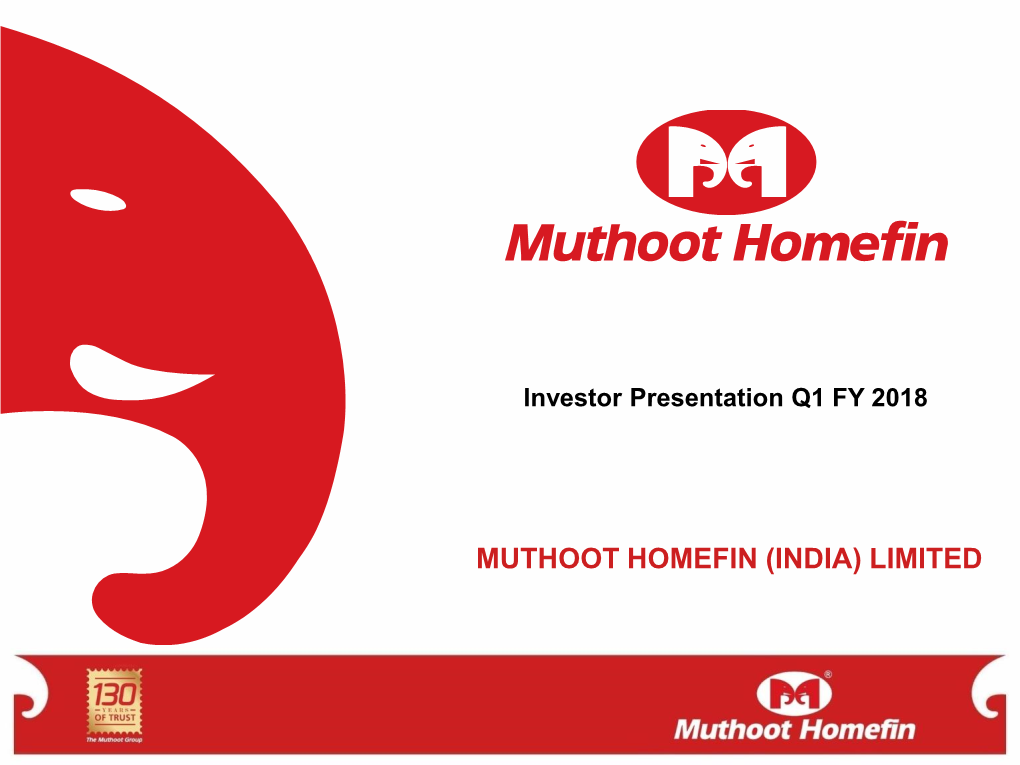 Muthoot Homefin (India) Limited Safe Harbour Statement