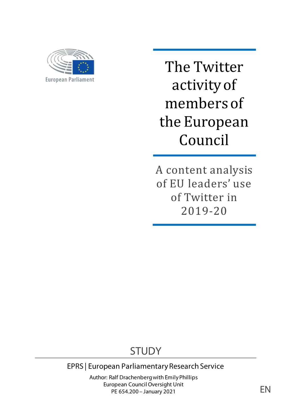 The Twitter Activity of Members of the European Council