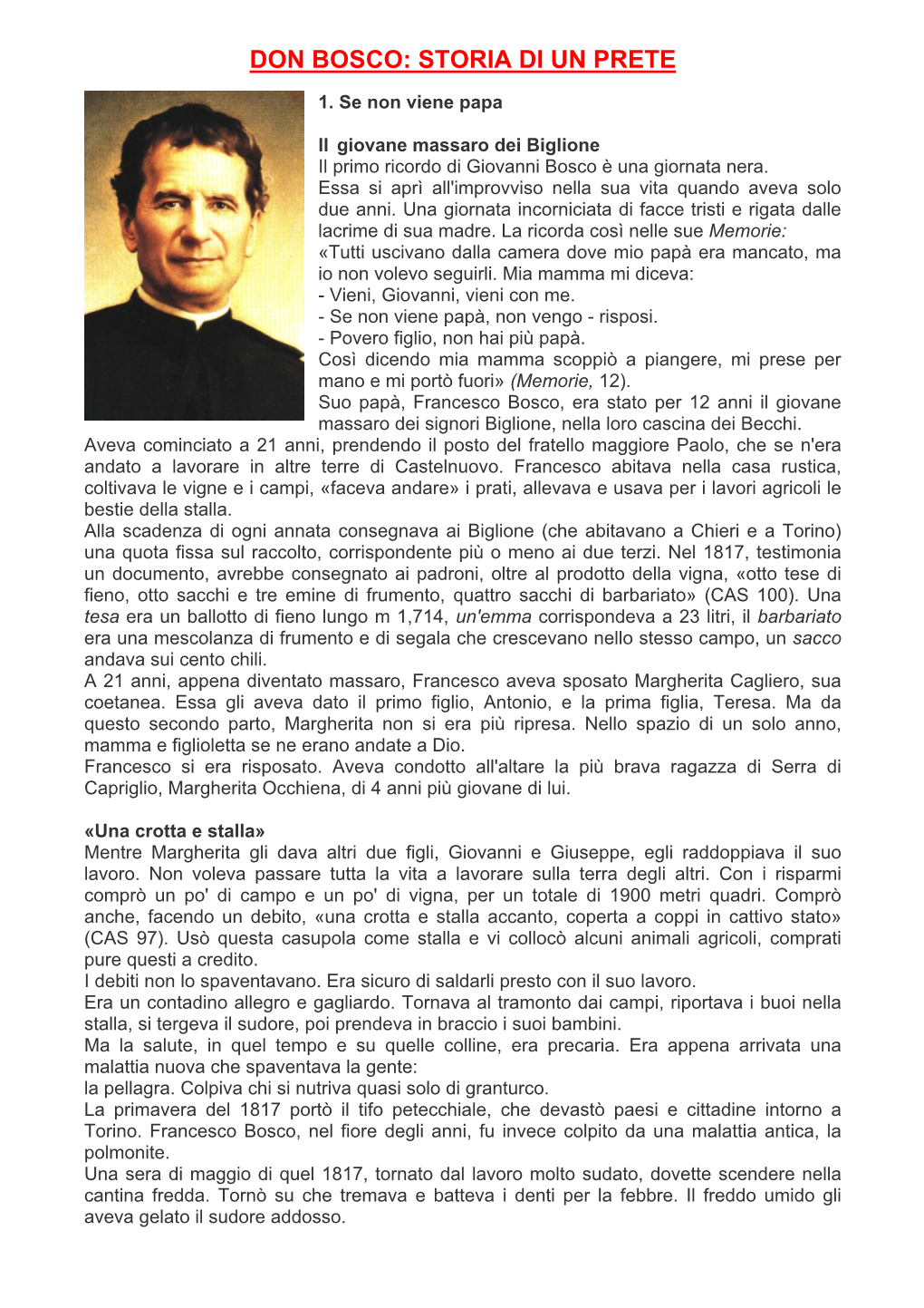 Don Bosco: Storia Di Un Prete