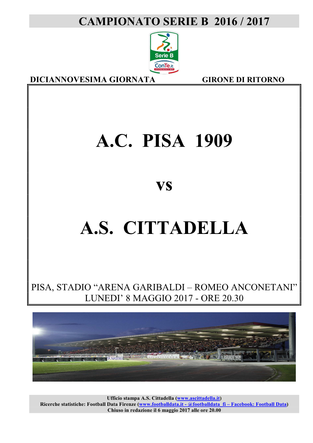 40° Giornata Serie B