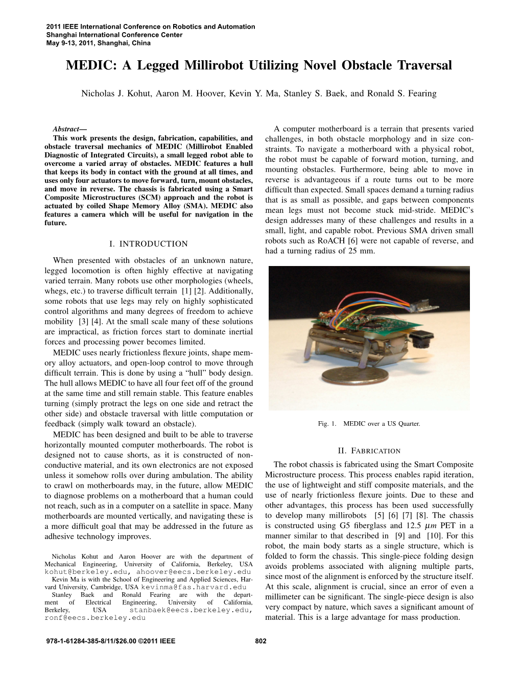 MEDIC: a Legged Millirobot Utilizing Novel Obstacle Traversal