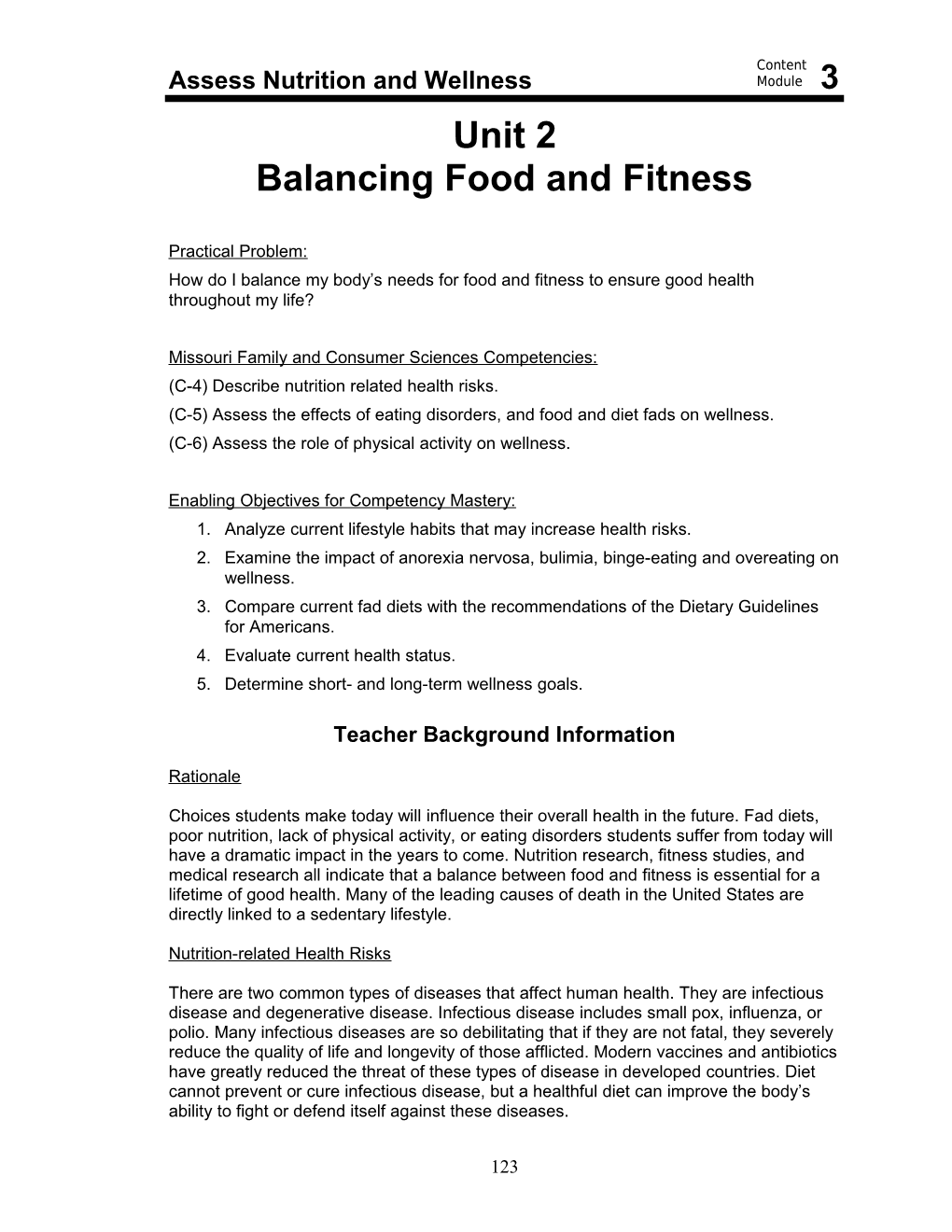 Balancing Food and Fitness