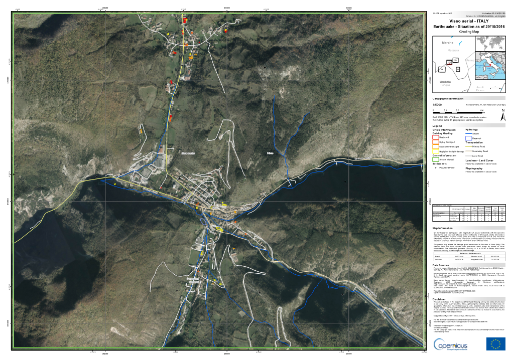 Visso Aerial - ITALY Earthquake - Situation As of 29/10/2016 Gra Din G M a P