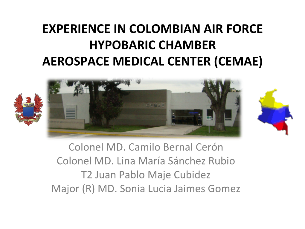 Hypoxic Hipoxia Experience in Colombian Air Force