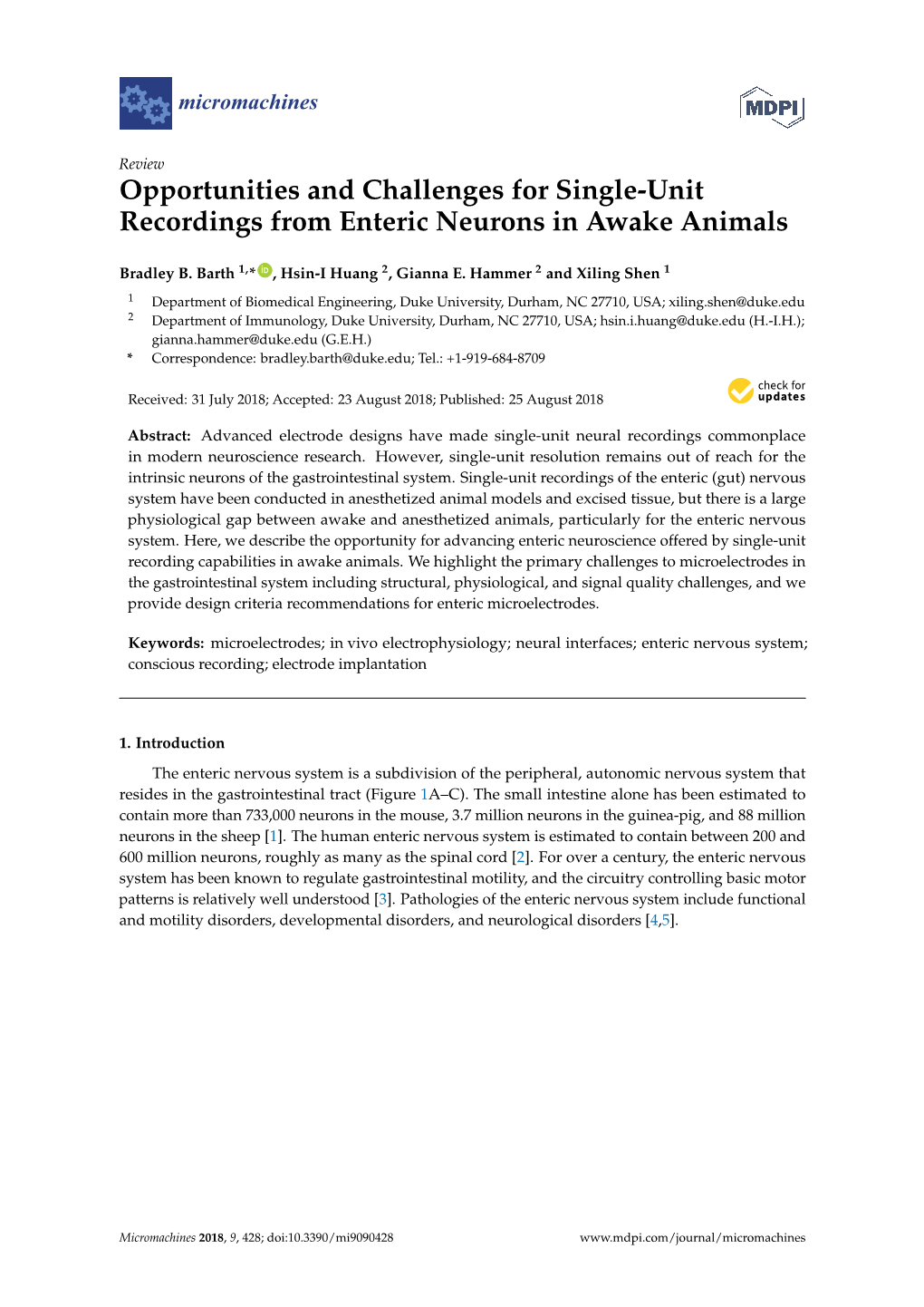 Opportunities and Challenges for Single-Unit Recordings from Enteric Neurons in Awake Animals